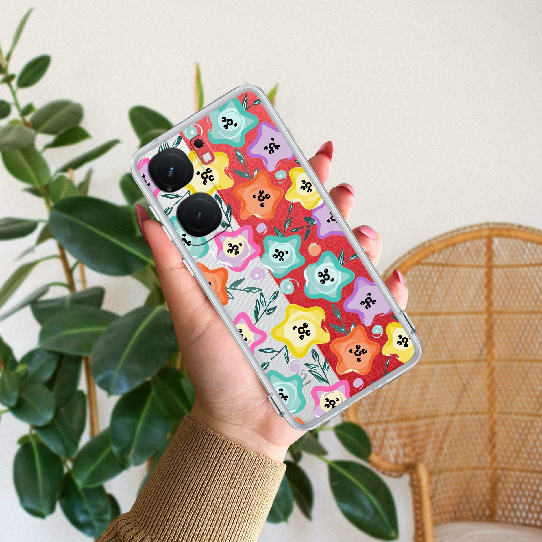 Star Floral Transparent Silicon Case For iQOO Neo 9 Pro 5G