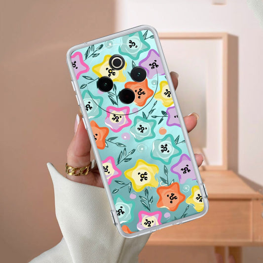 Star Floral Transparent Silicon Case For iQOO