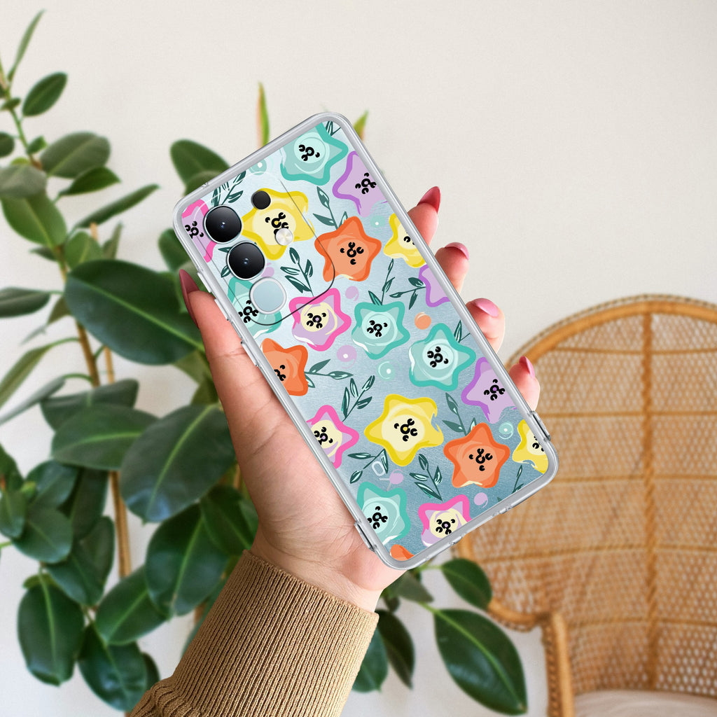 Star Floral Transparent Silicon Case For iQOO Z10x 5G