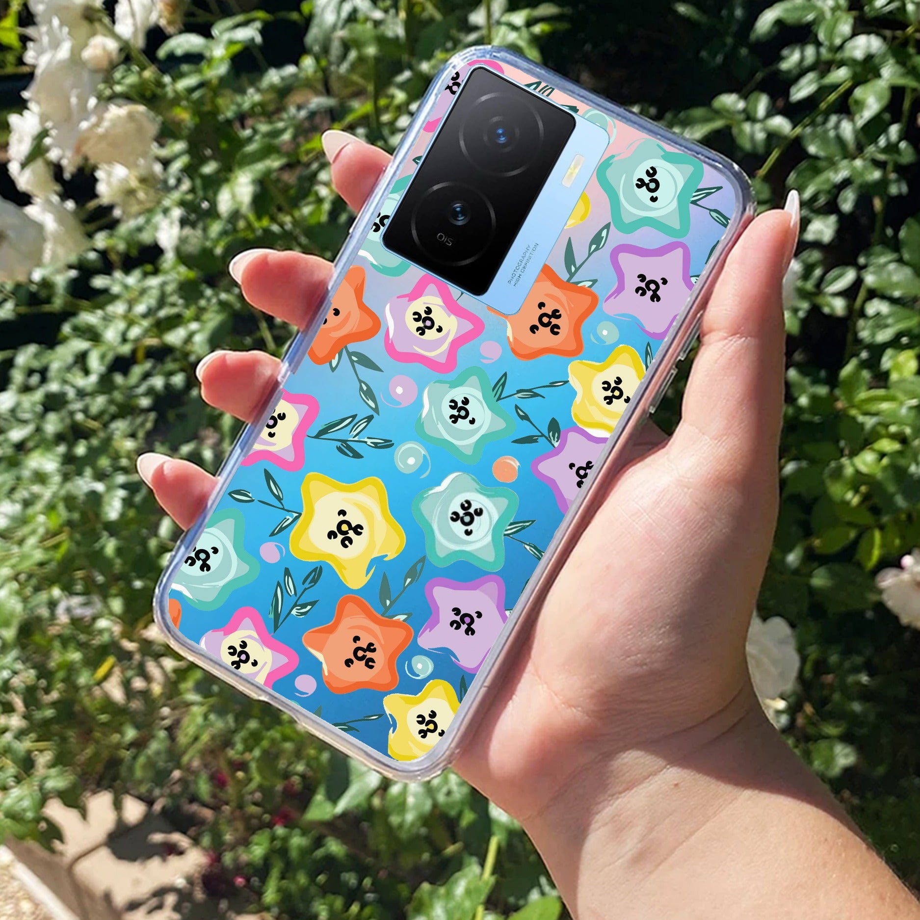Star Floral Transparent Silicon Case For iQOO Z7s 5G