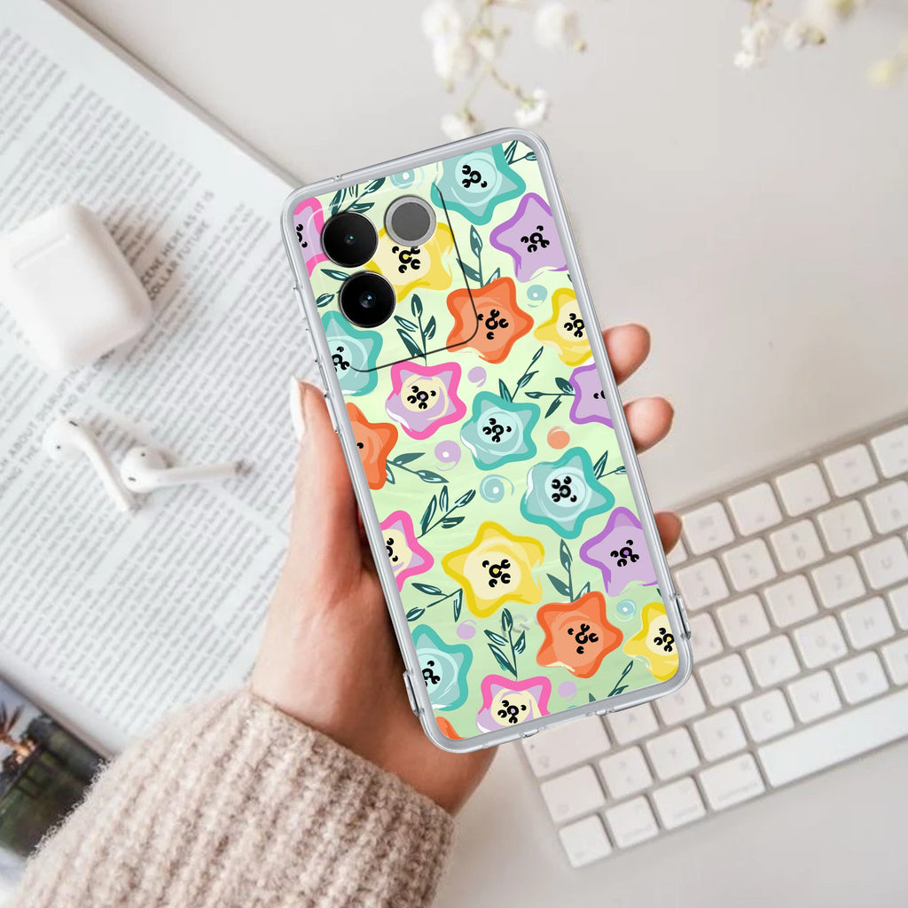 Star Floral Transparent Silicon Case For iQOO Z7 Pro 5G