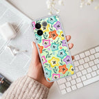 Star Floral Transparent Silicon Case For Vivo T2 Pro 5G