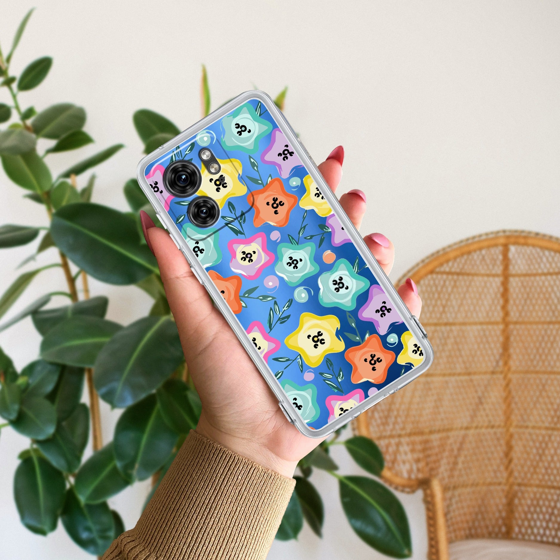 Star Floral Anti Yellow Case For Motorola Edge 40 5G