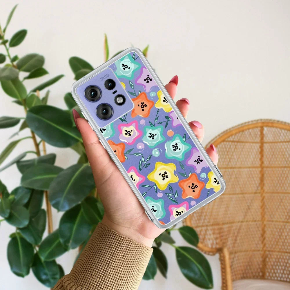 Star Floral Anti Yellow Case For Motorola Edge 50 Pro