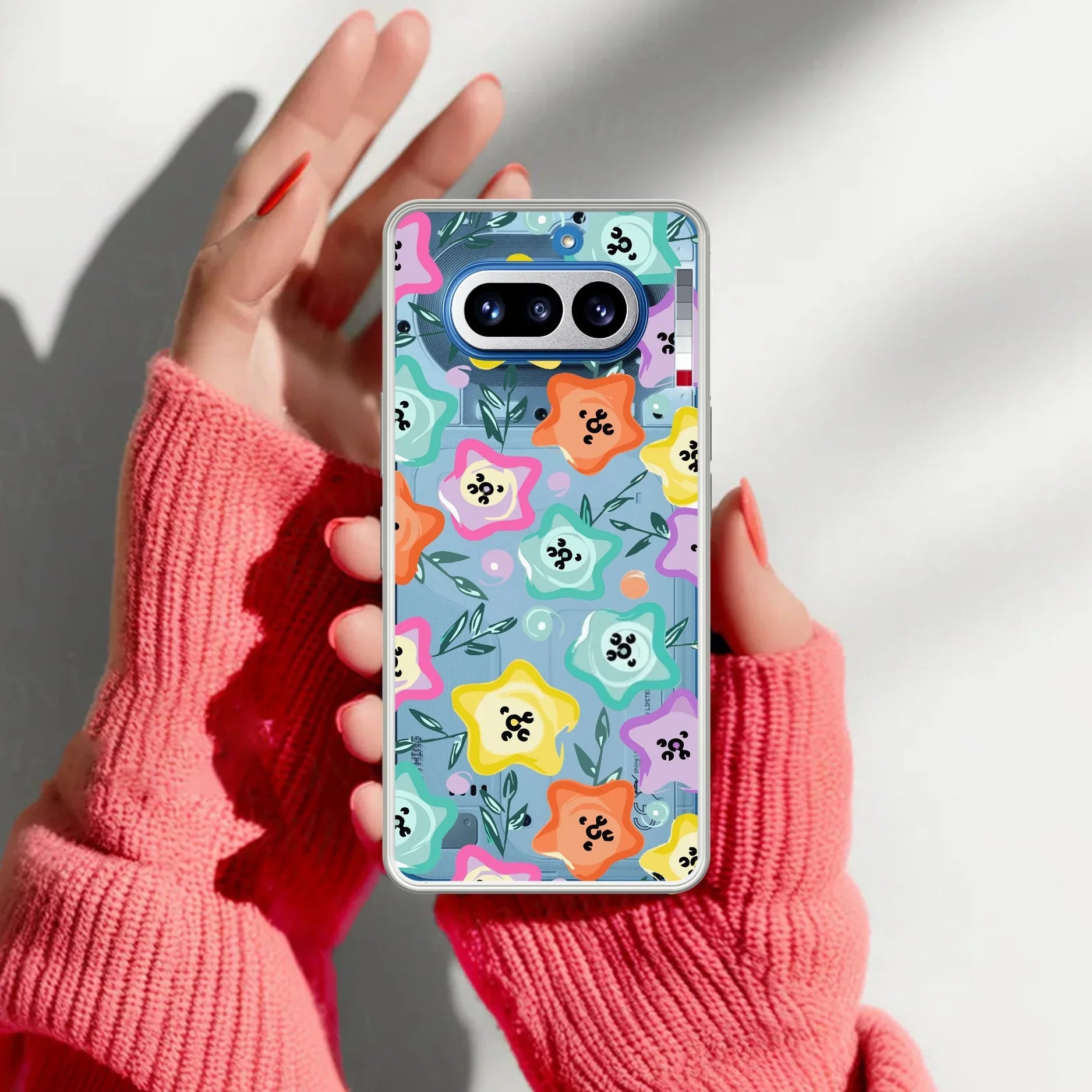 Star Floral Transparent Silicon Case For Nothing