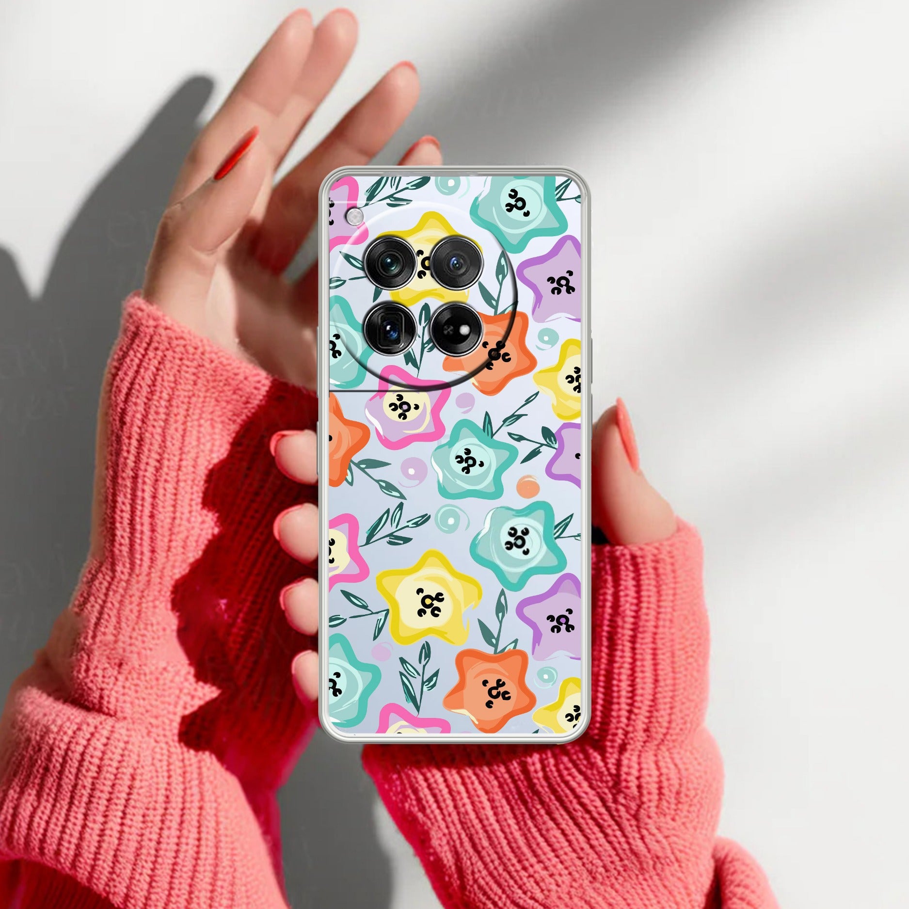 Star Floral Transparent Silicon Case For OnePlus