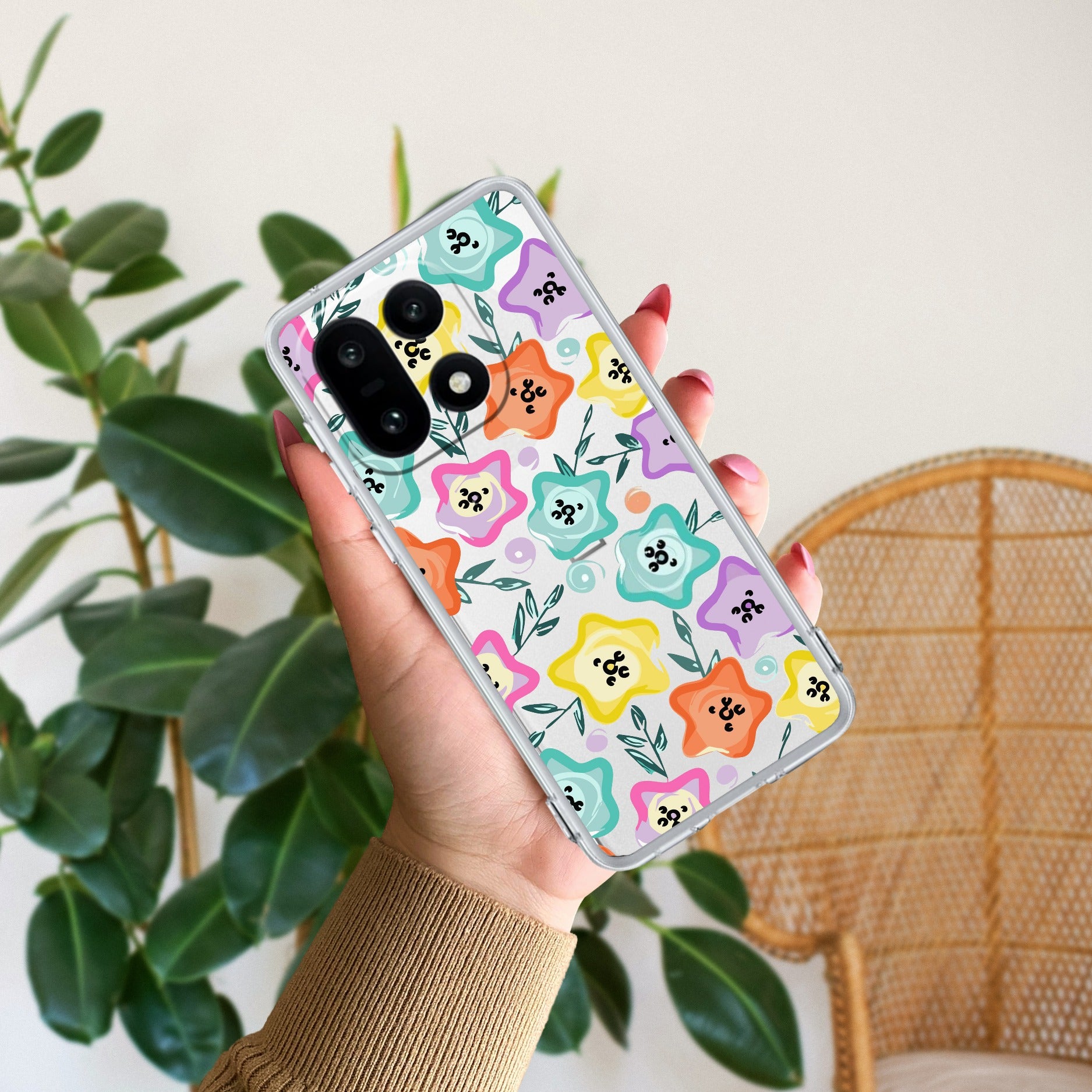 Star Floral Anti Yellow Case For OnePlus 15 5G