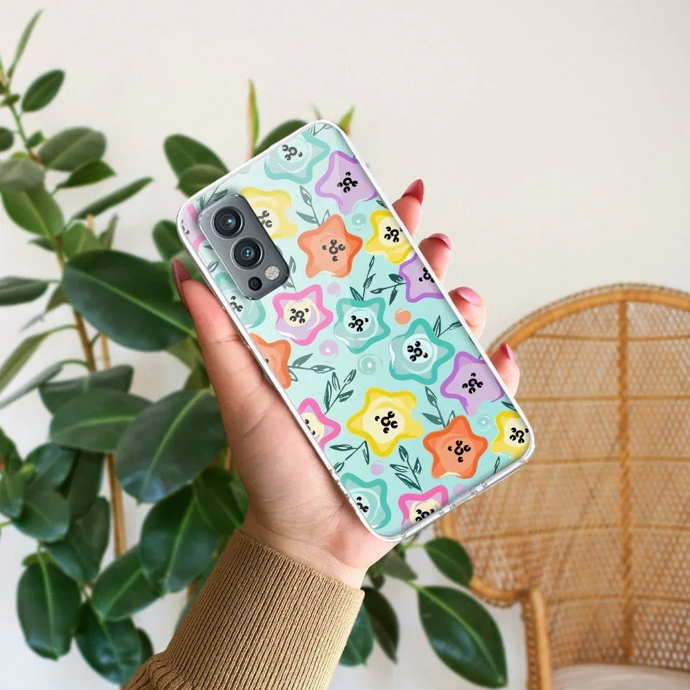 Star Floral Transparent Silicon Case For OnePlus