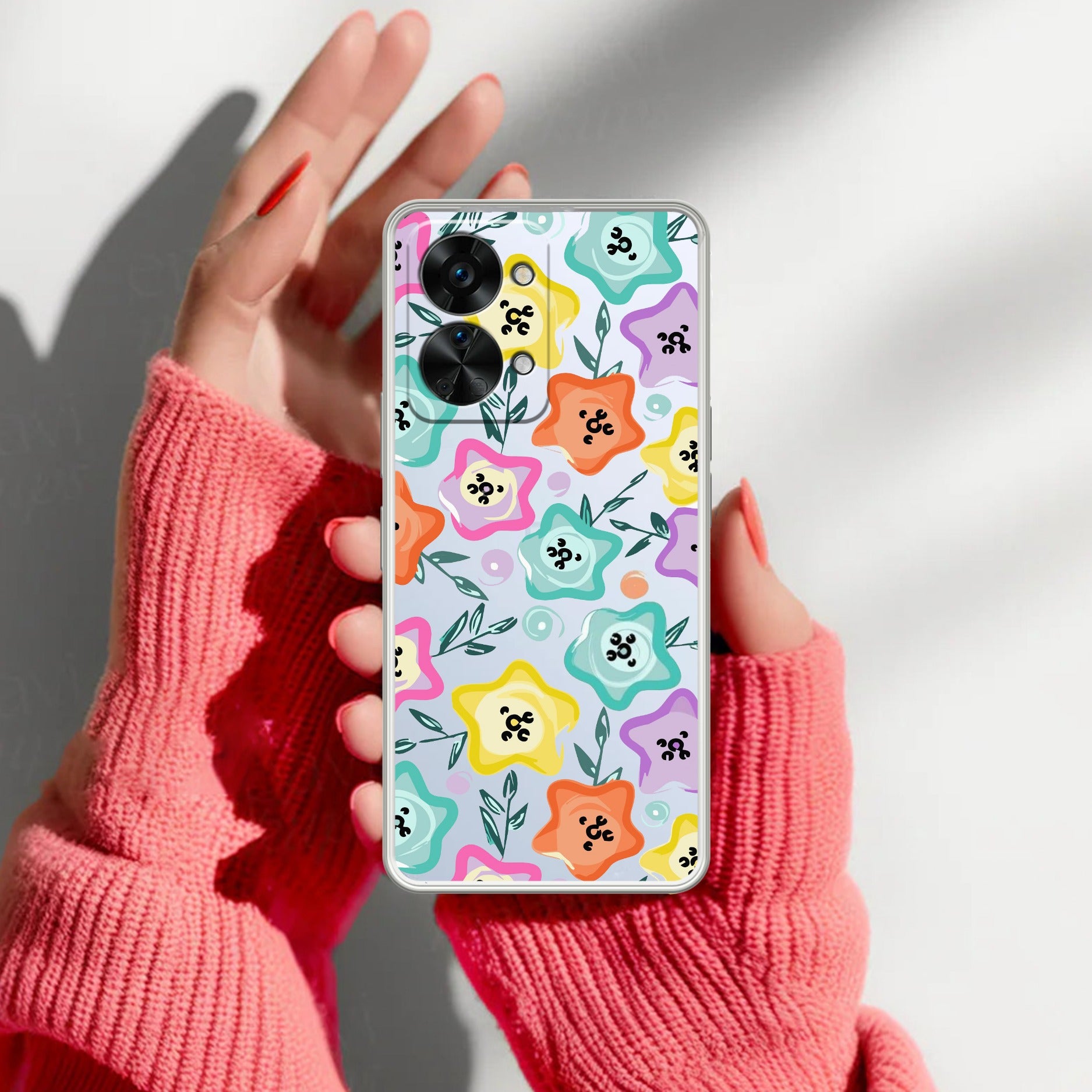 Star Floral Transparent Silicon Case For OnePlus