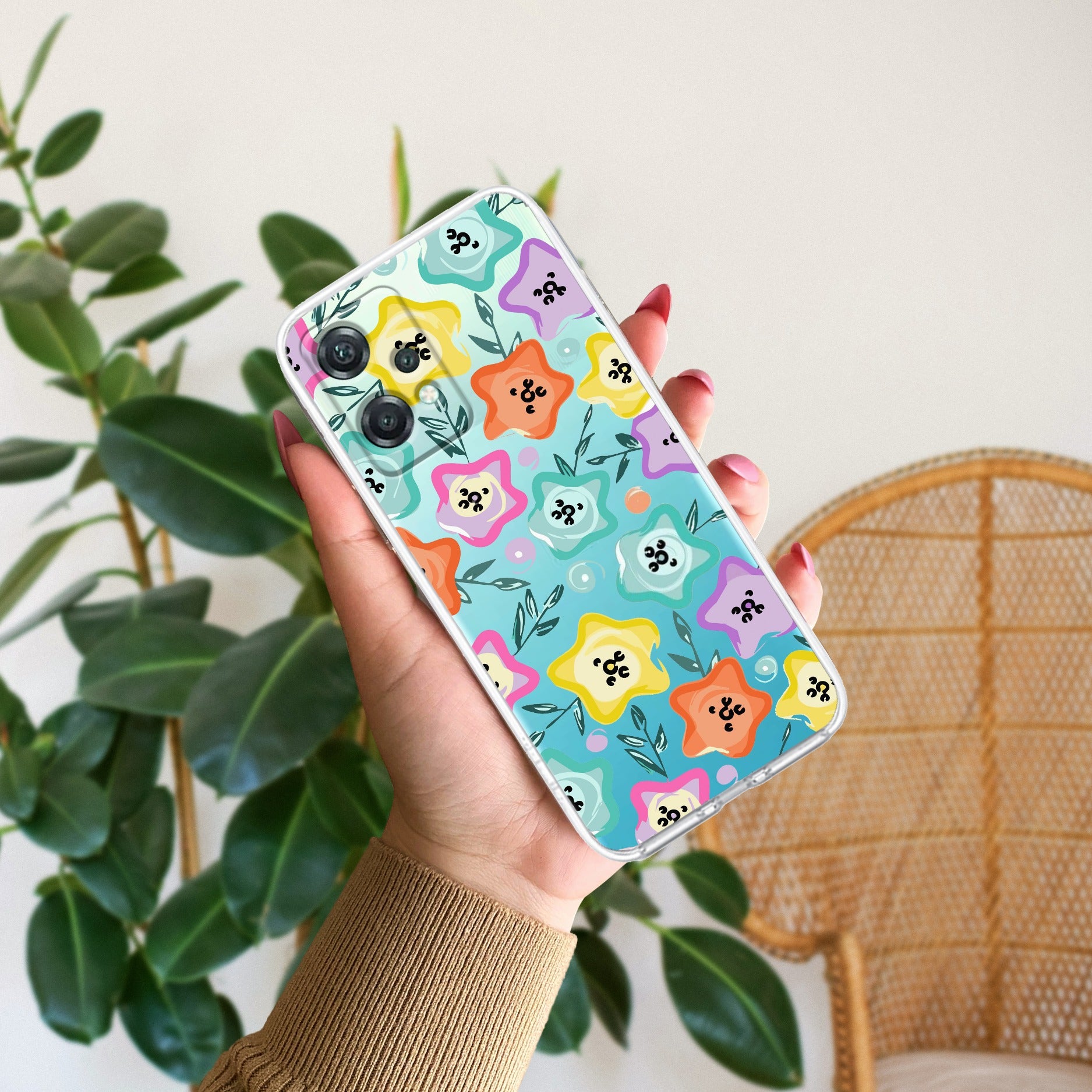 Star Floral Transparent Silicon Case For OnePlus