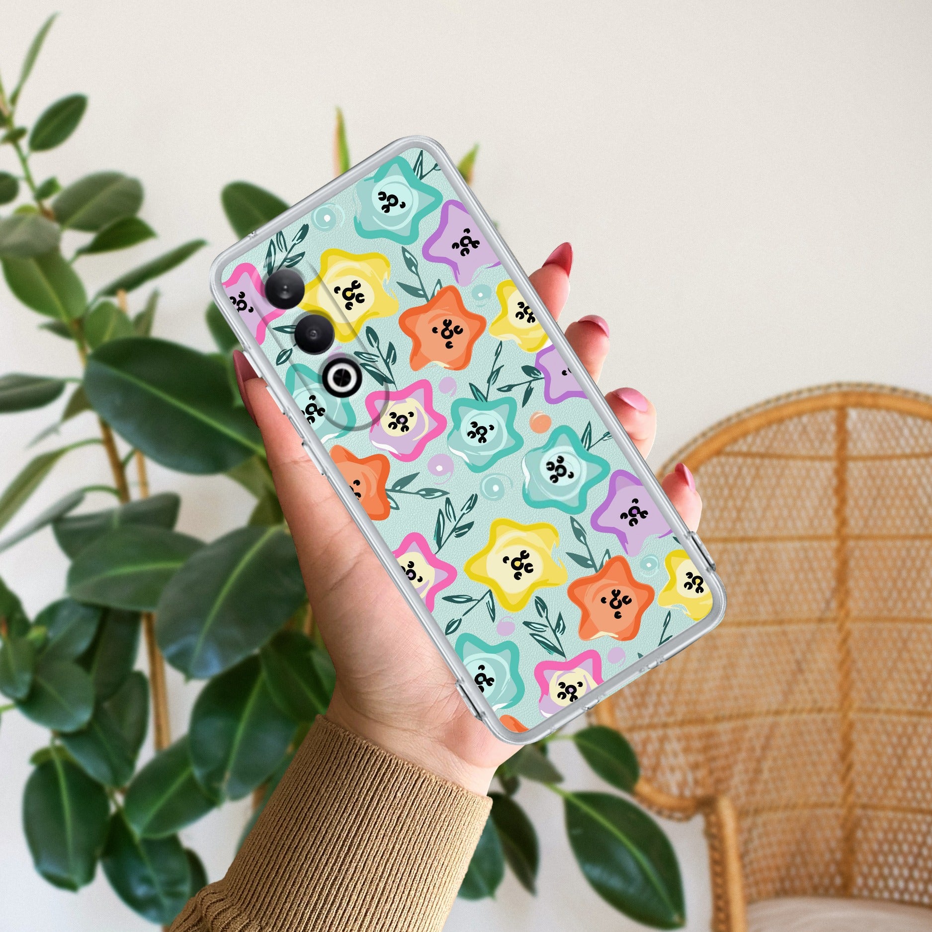 Star Floral Anti Yellow Case For OnePlus Nord CE 4 5G