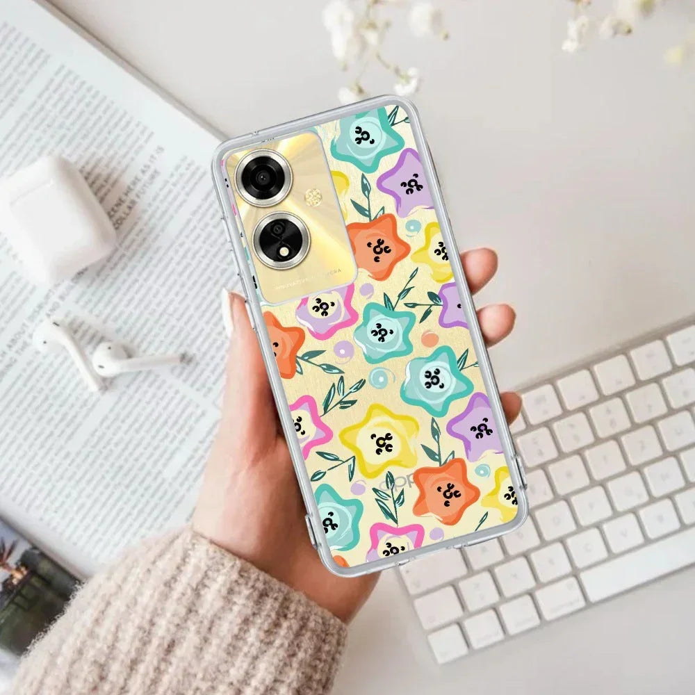 Star Floral Anti Yellow Case For Oppo A38 4G