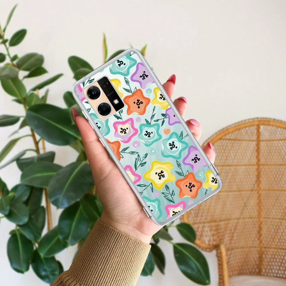 Star Floral Anti Yellow Case For Oppo F21 Pro (4G)
