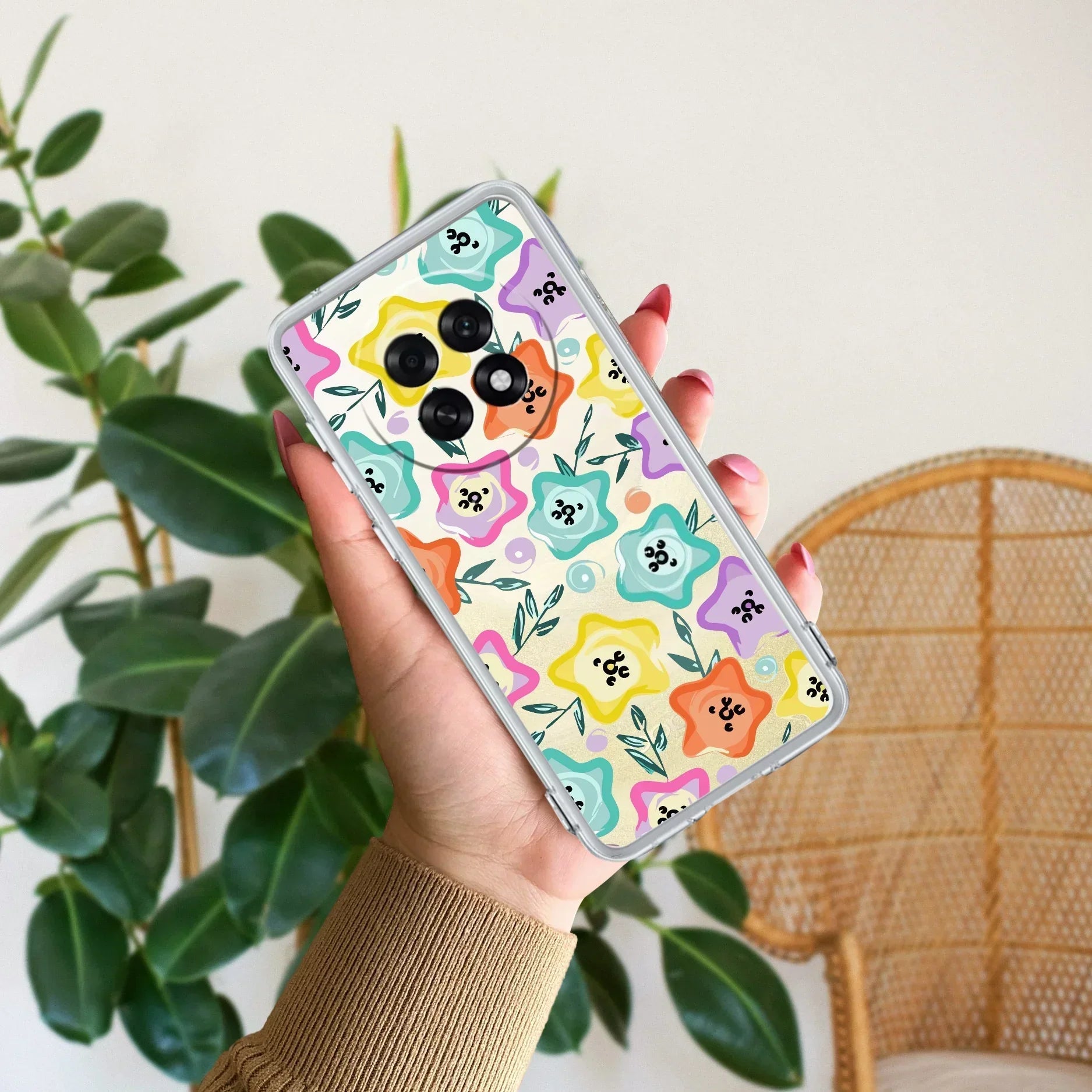 Star Floral Anti Yellow Case For Oppo F31 Pro Plus 5G