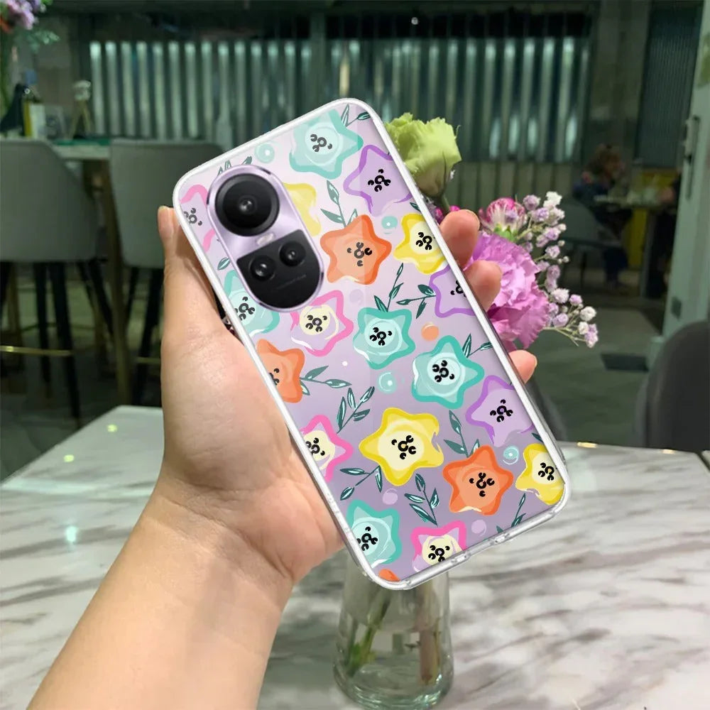 Star Floral Anti Yellow Case For Oppo Reno 10 5G
