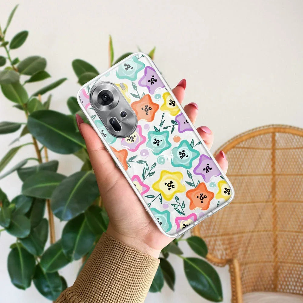 Star Floral Anti Yellow Case For Oppo Reno 11 5G