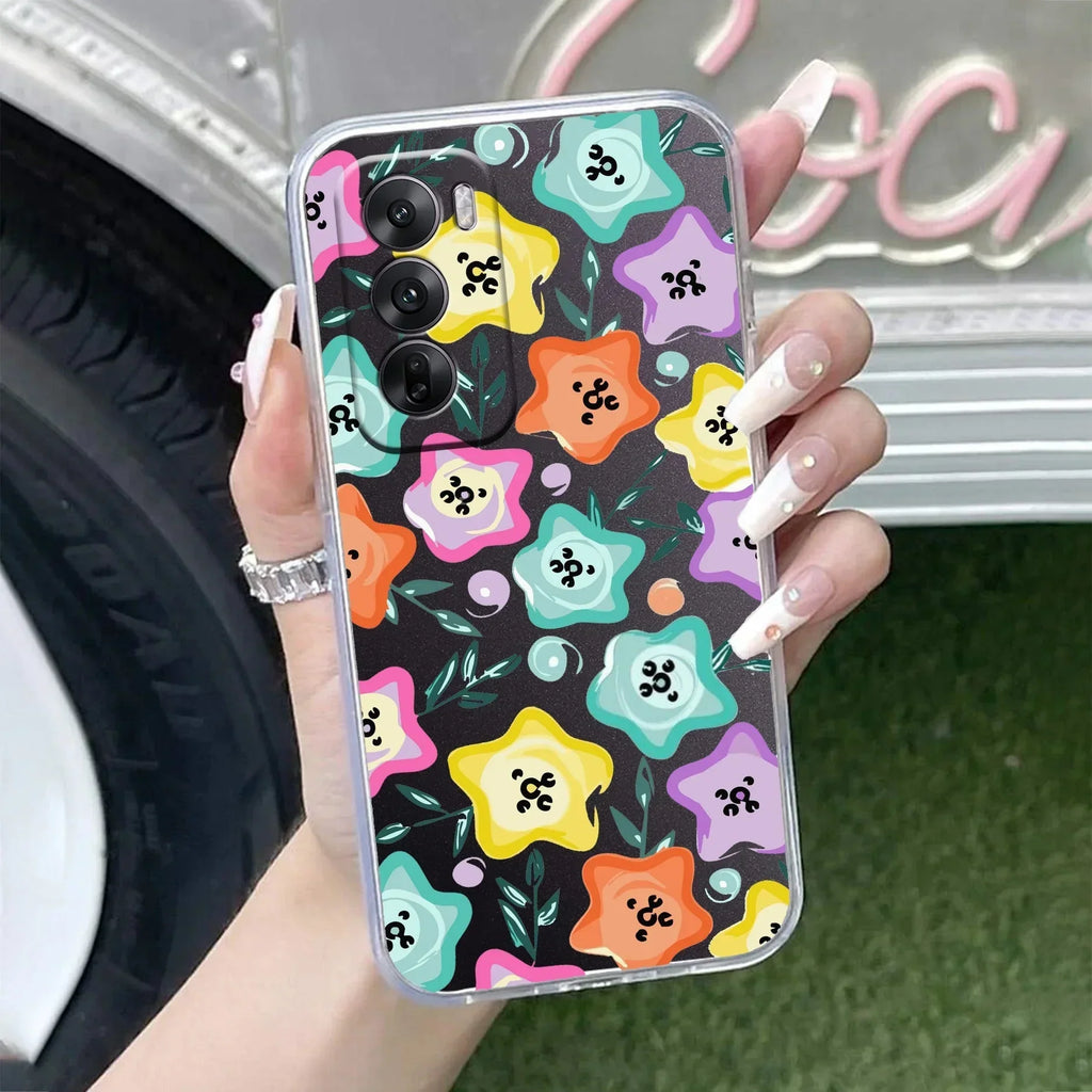 Star Floral Anti Yellow Case For Oppo Reno 12 Pro 5G