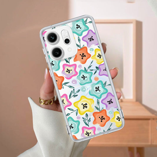 Star Floral Transparent Silicon Case For Oppo