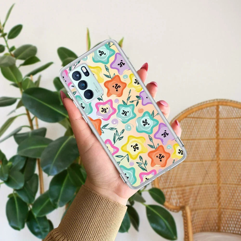 Star Floral Anti Yellow Case For Oppo Reno 6 Pro 5G