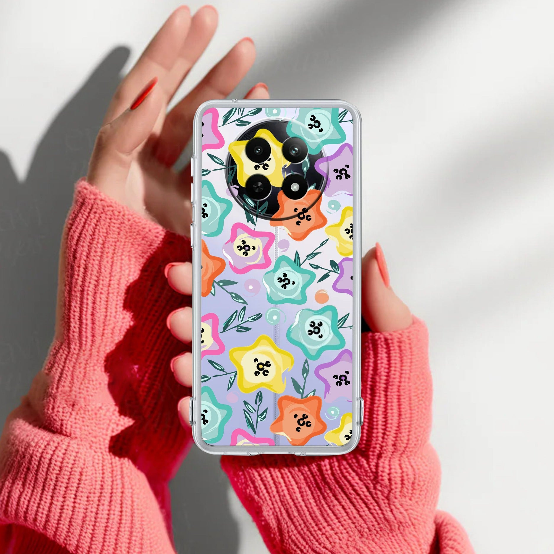 Star Floral Anti Yelllow Case For Realme 13 5G