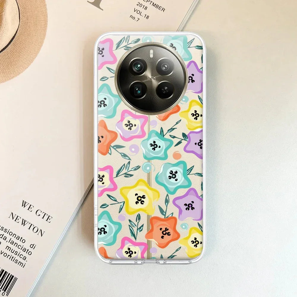 Star Floral Transparent Silicon Case For Realme 13 Plus 5G