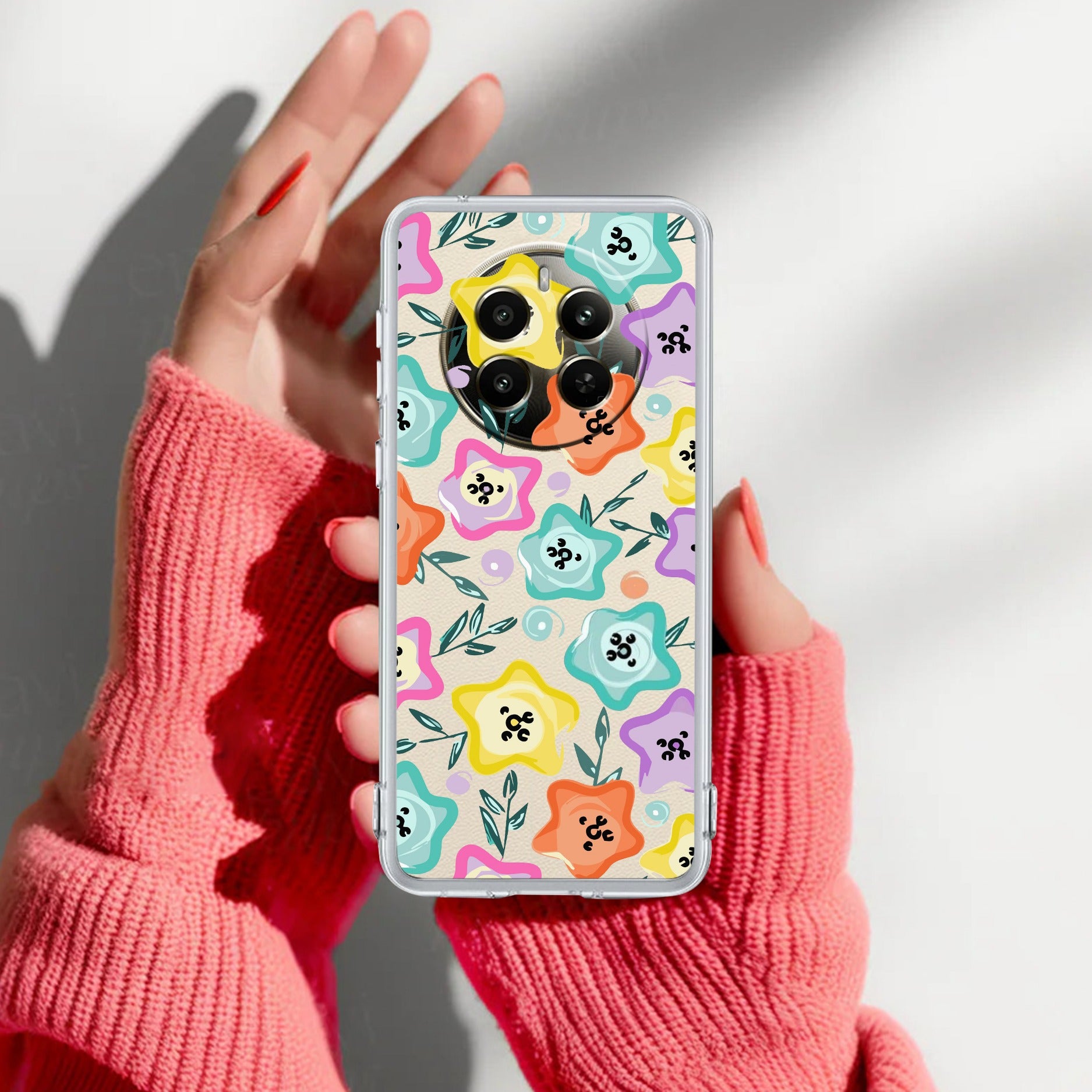 Star Floral Anti Yelllow Case For Realme 12 Pro 5G