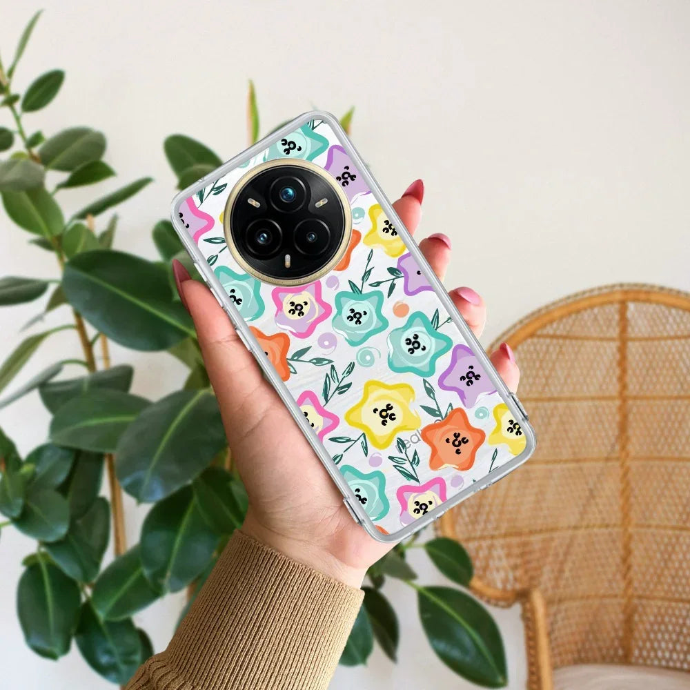 Star Floral Transparent Silicon Case For Realme 10 Pro 5G