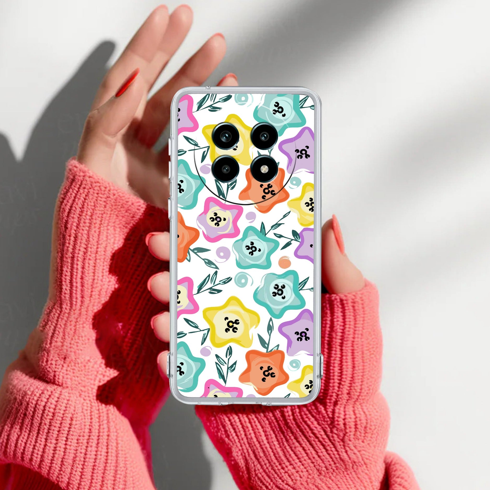 Star Floral Transparent Silicon Case For Realme 14 Pro Lite 5G