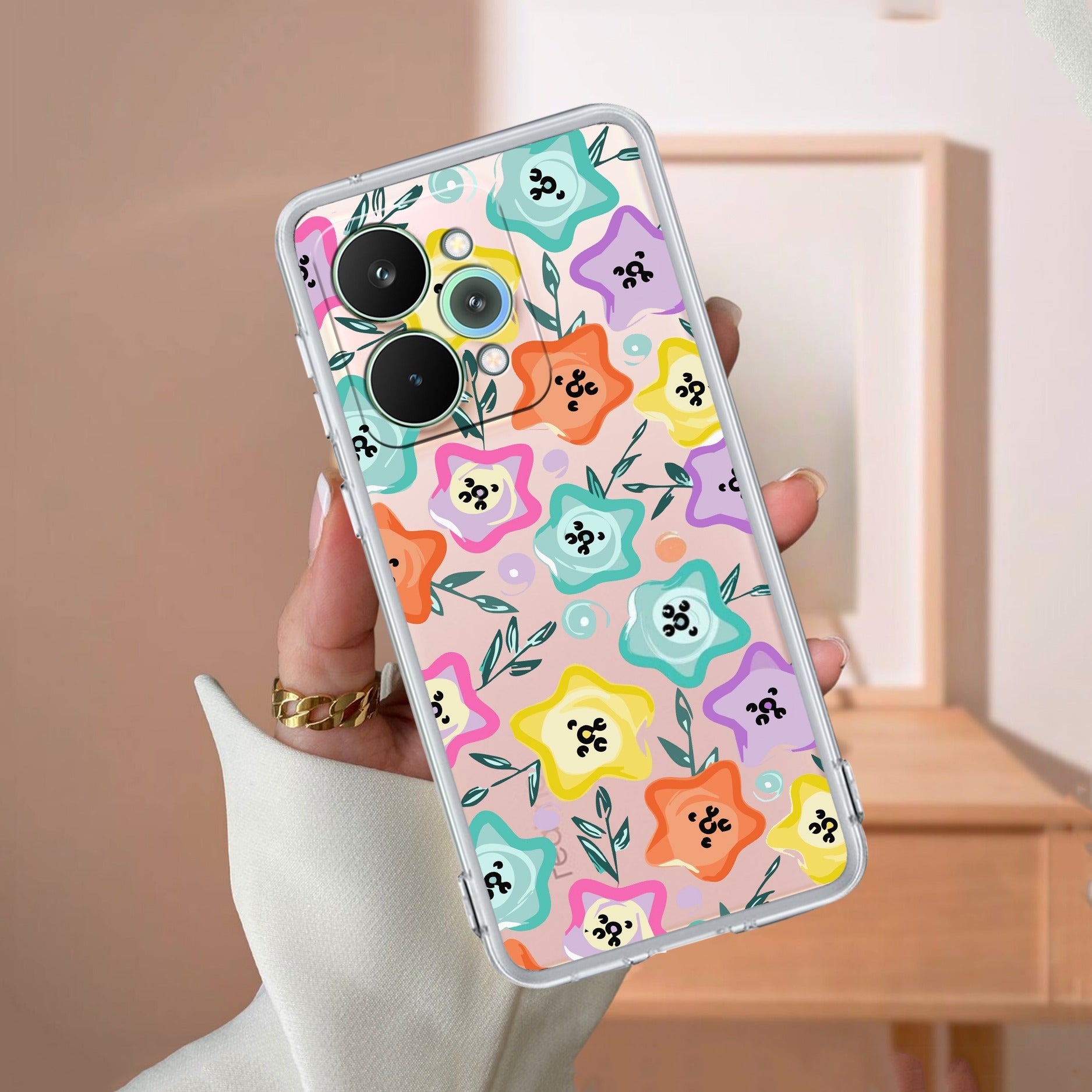 Star Floral Anti Yellow Case For Realme 15 Pro 5G