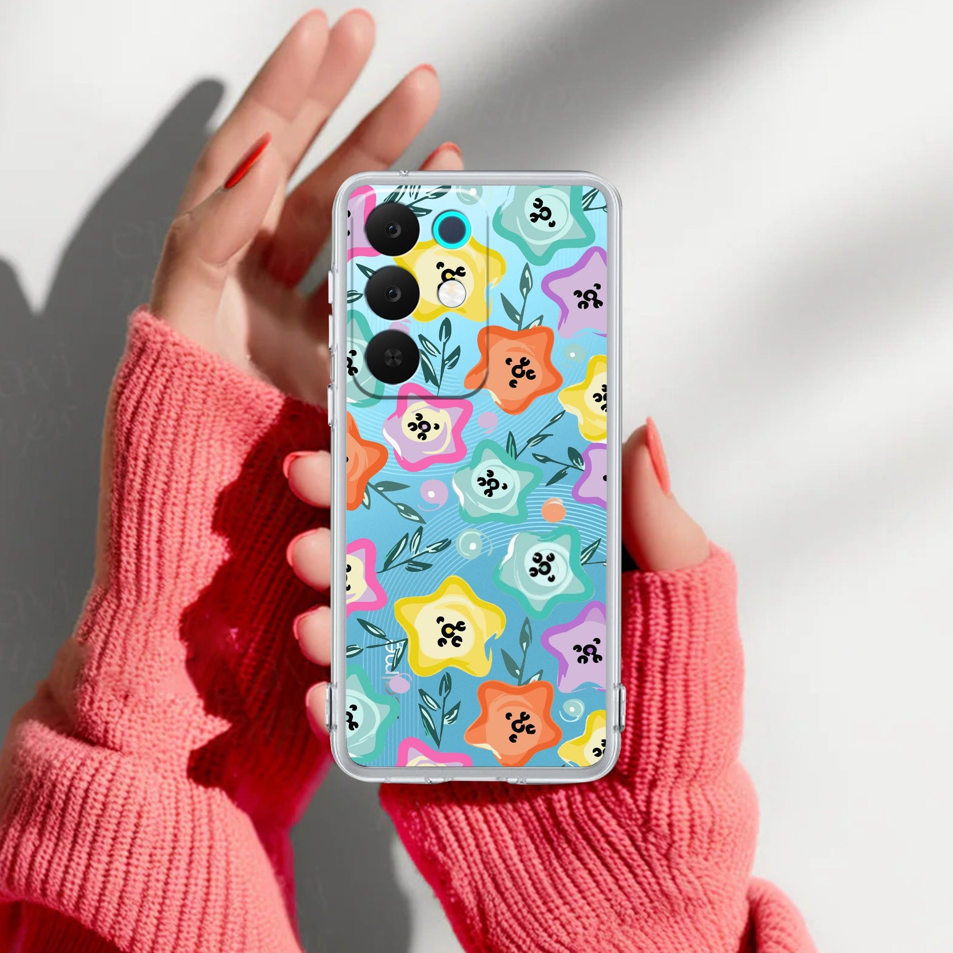 Star Floral Anti Yelllow Case For Realme 15X 5G