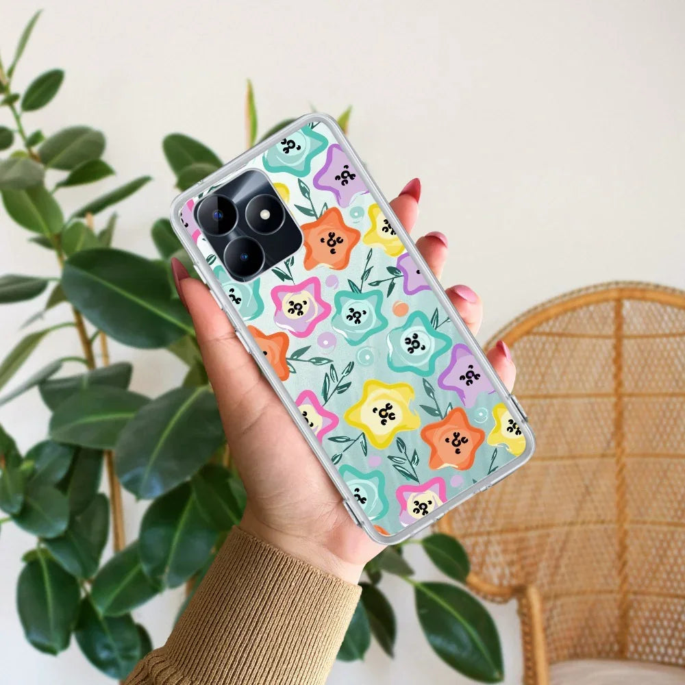 Star Floral Transparent Silicon Case For Realme 14 Pro 5G