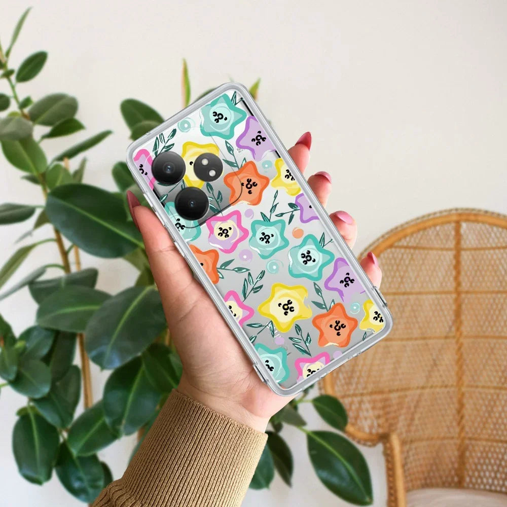 Star Floral Transparent Silicon Case For Realme 14x 5G