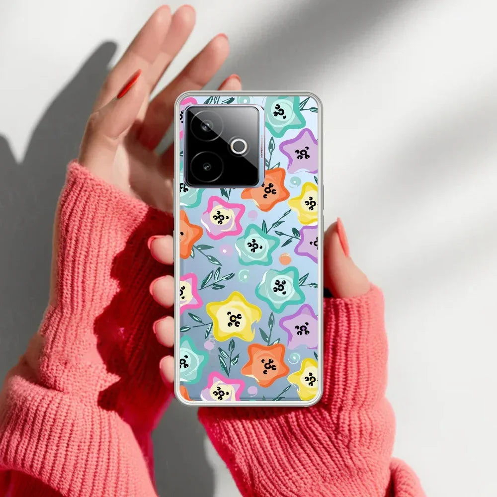 Star Floral Transparent Silicon Case For Realme GT 7T 5G