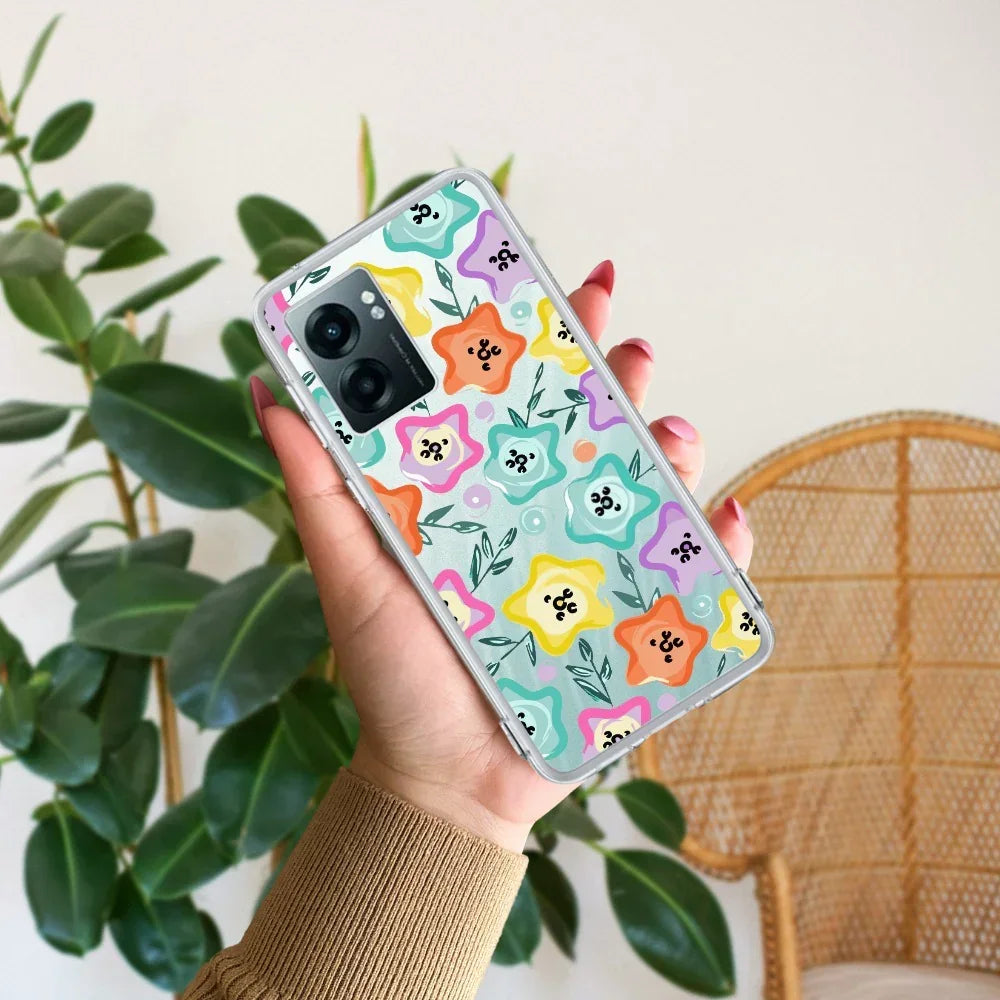 Star Floral Transparent Silicon Case For Realme Narzo 50 5G