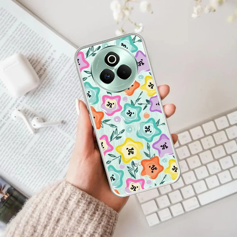 Star Floral Transparent Silicon Case For Realme P2 Pro 5G