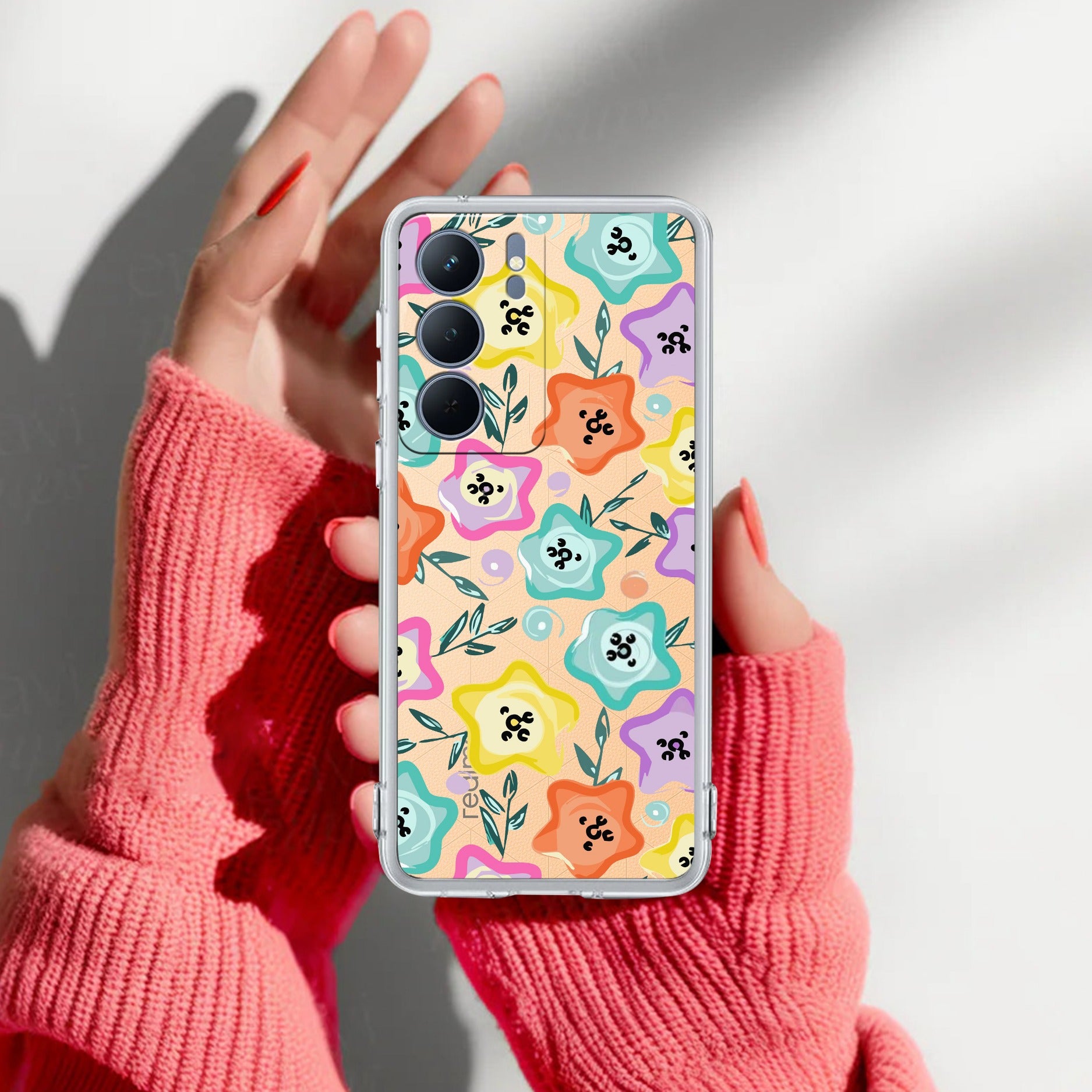 Star Floral Anti Yelllow Case For Realme P3x 5G