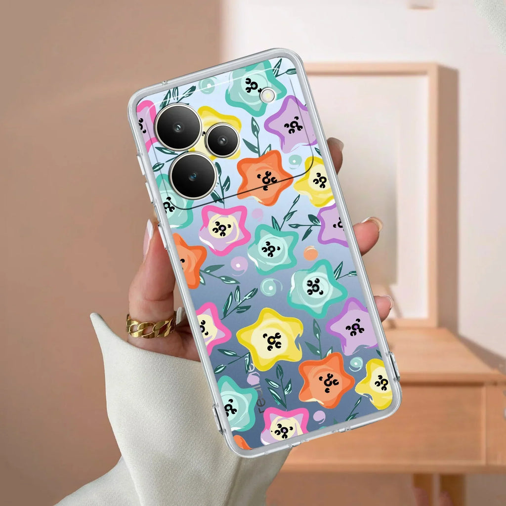 Star Floral Transparent Silicon Case For Realme Narzo 60 5G