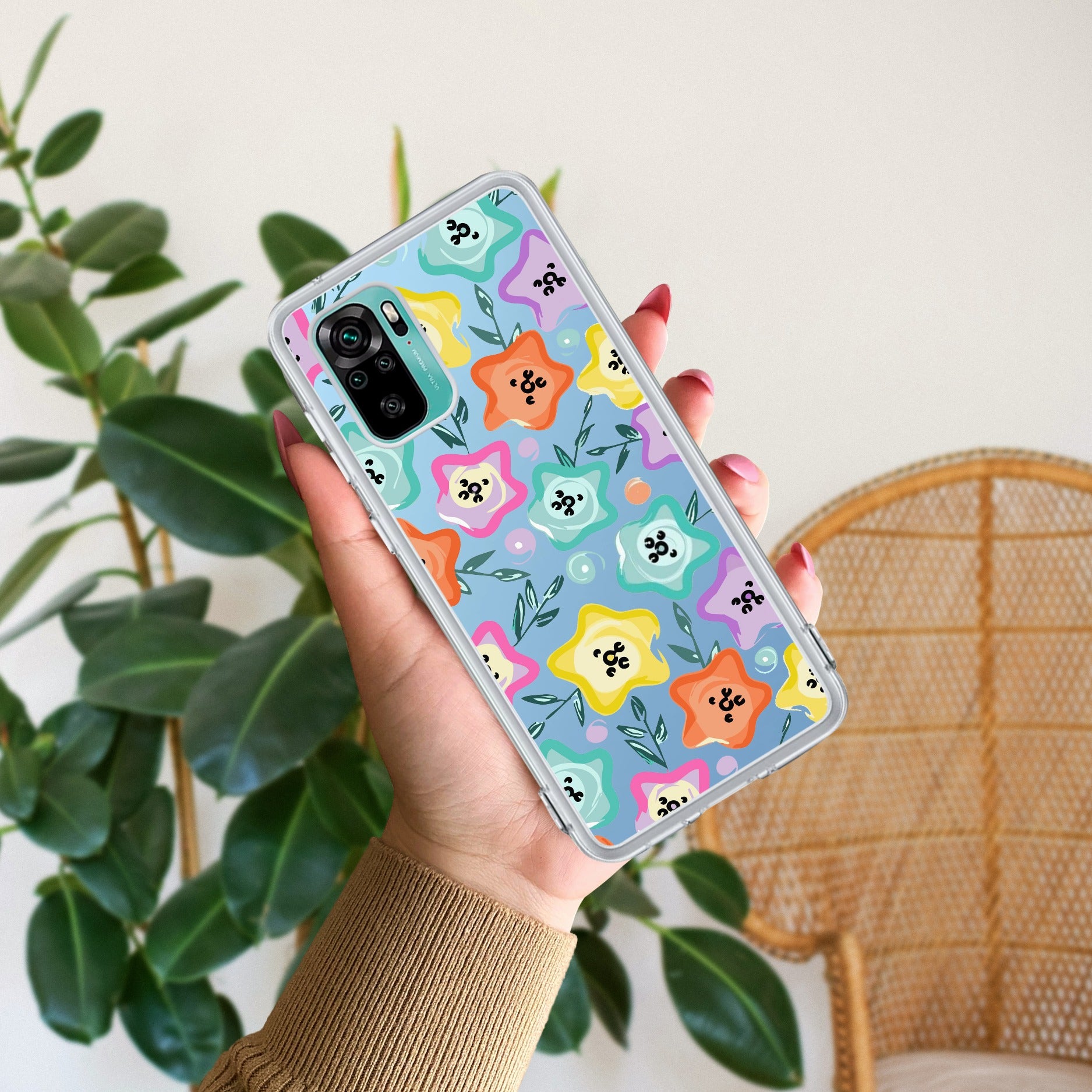 Star Floral Transparent Silicon Case For Redmi/Xiaomi