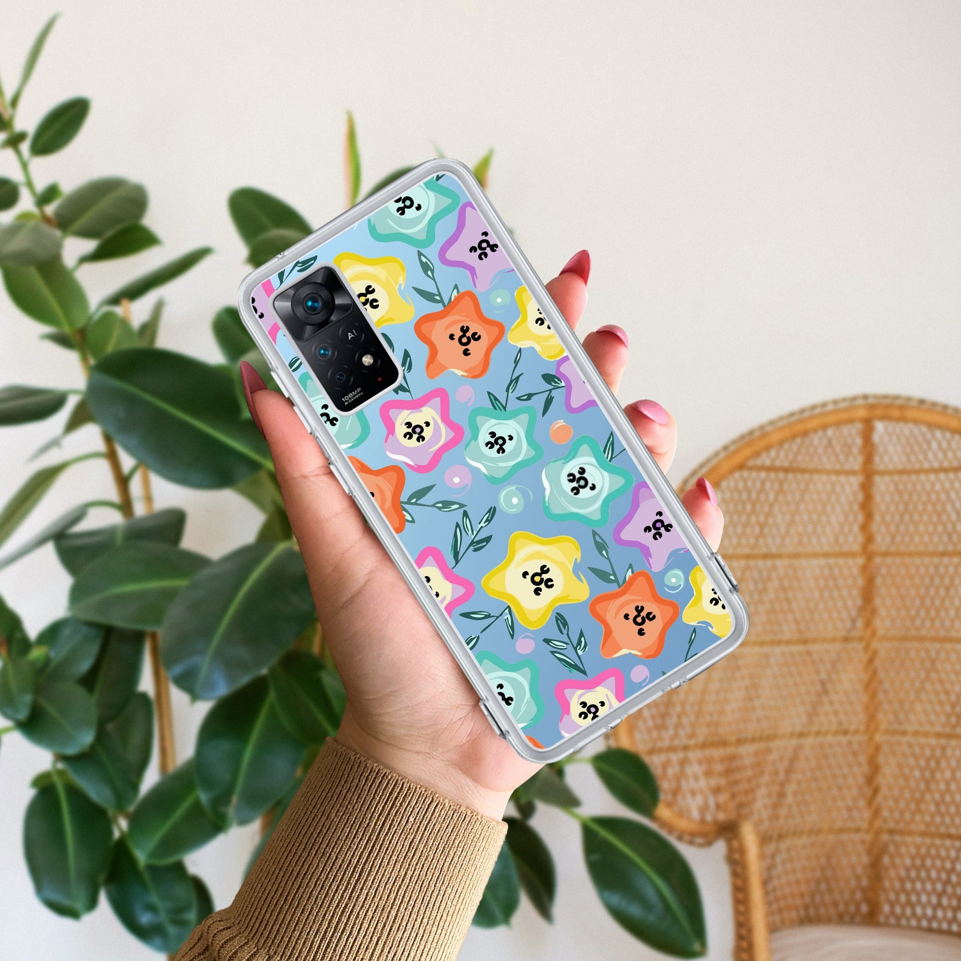 Star Floral Transparent Silicon Case For Redmi/Xiaomi