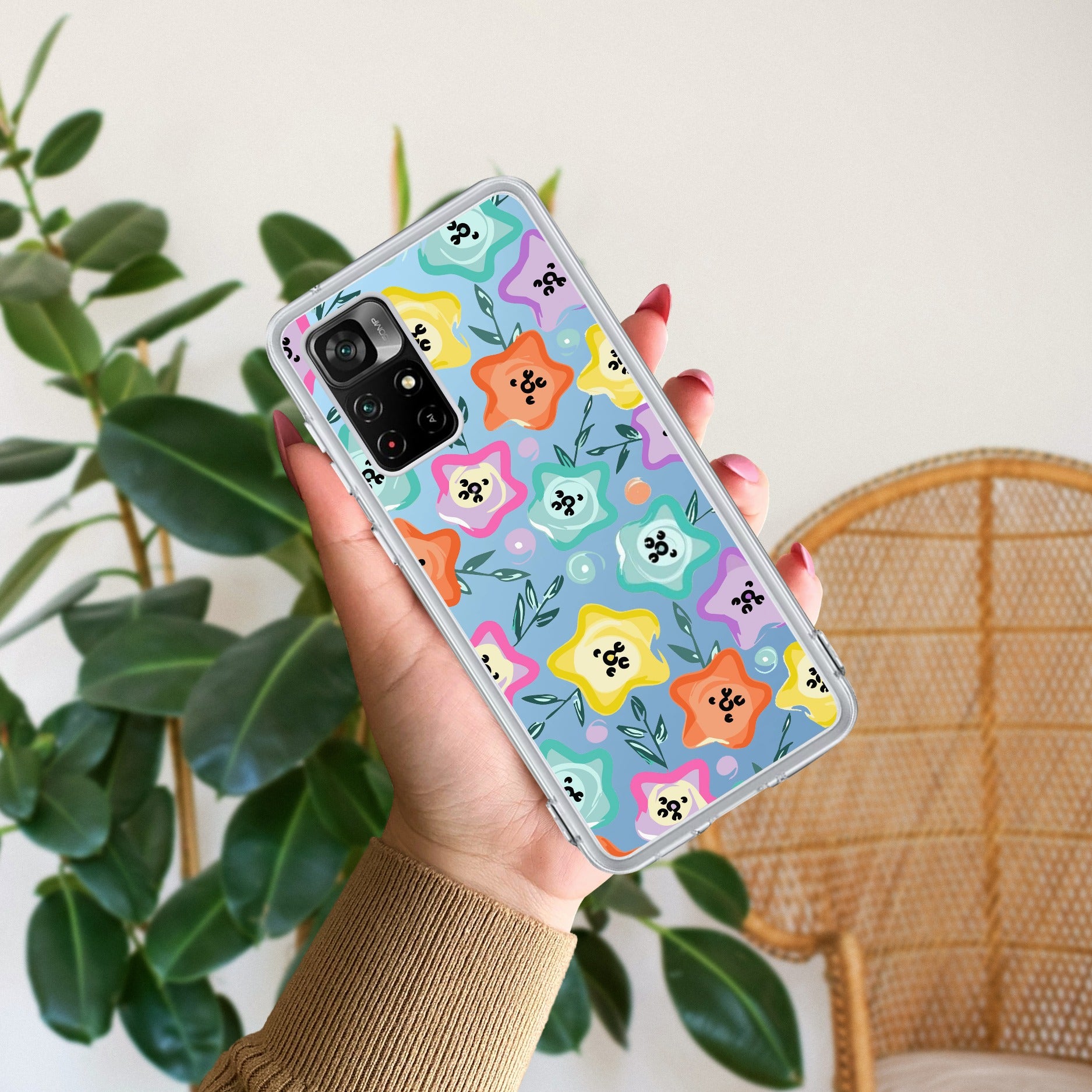 Star Floral Transparent Silicon Case For Redmi/Xiaomi