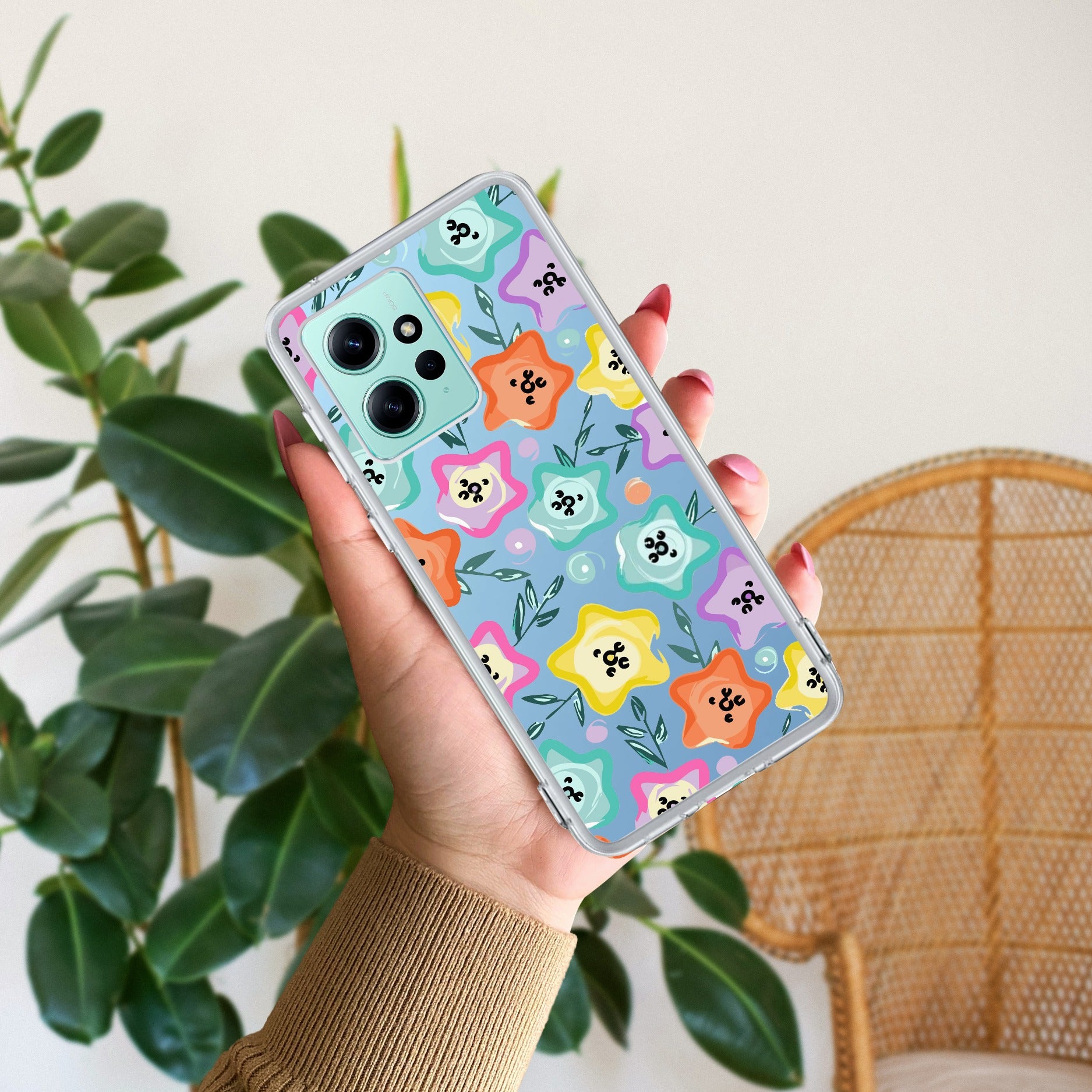 Star Floral Transparent Silicon Case For Redmi/Xiaomi
