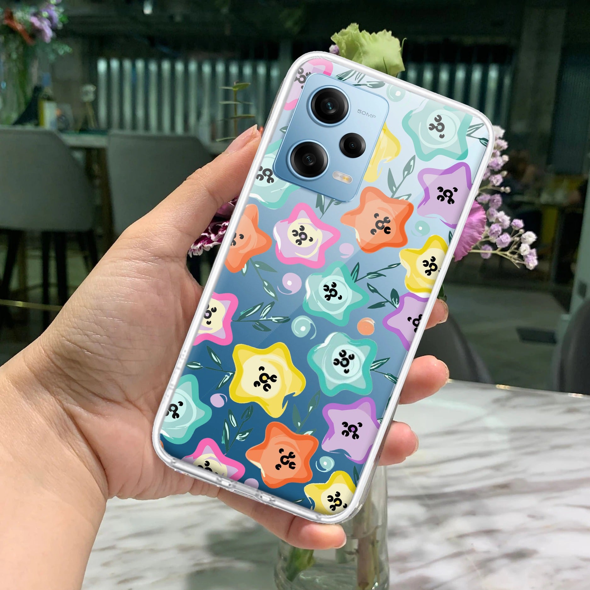 Star Floral Transparent Silicon Case For Redmi/Xiaomi
