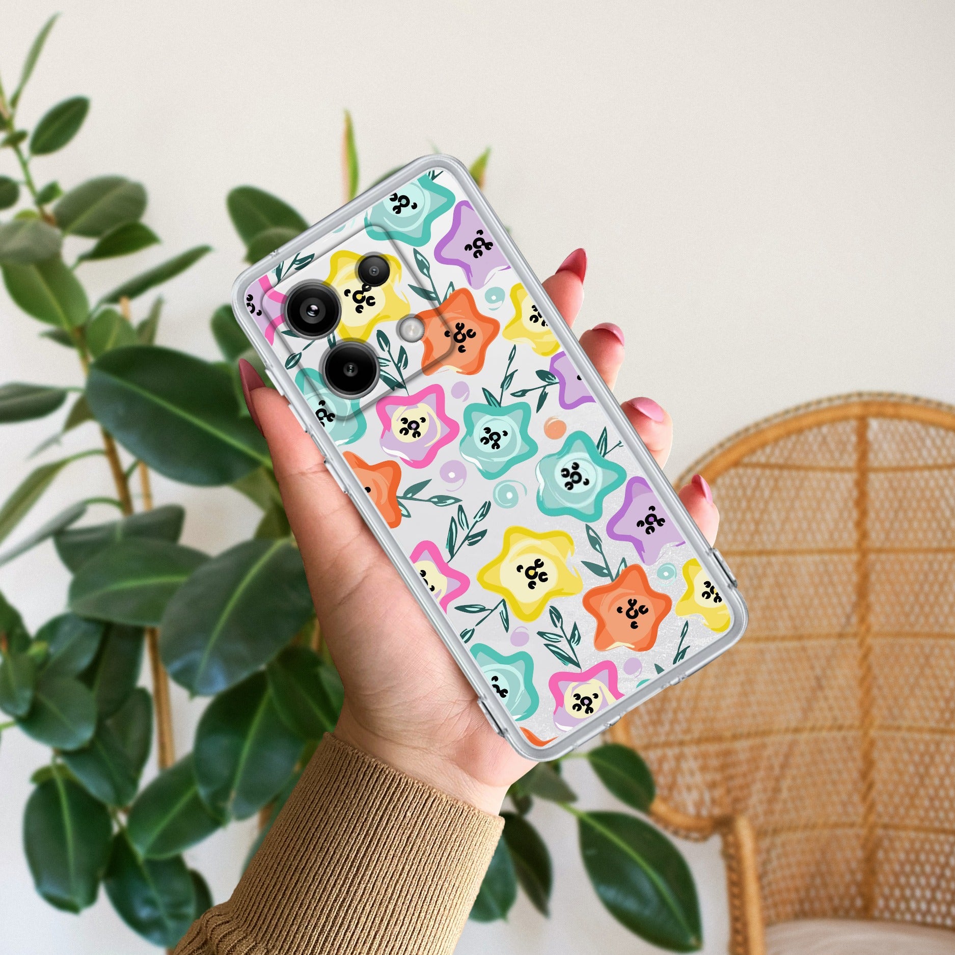 Star Floral Transparent Silicon Case For Redmi/Xiaomi