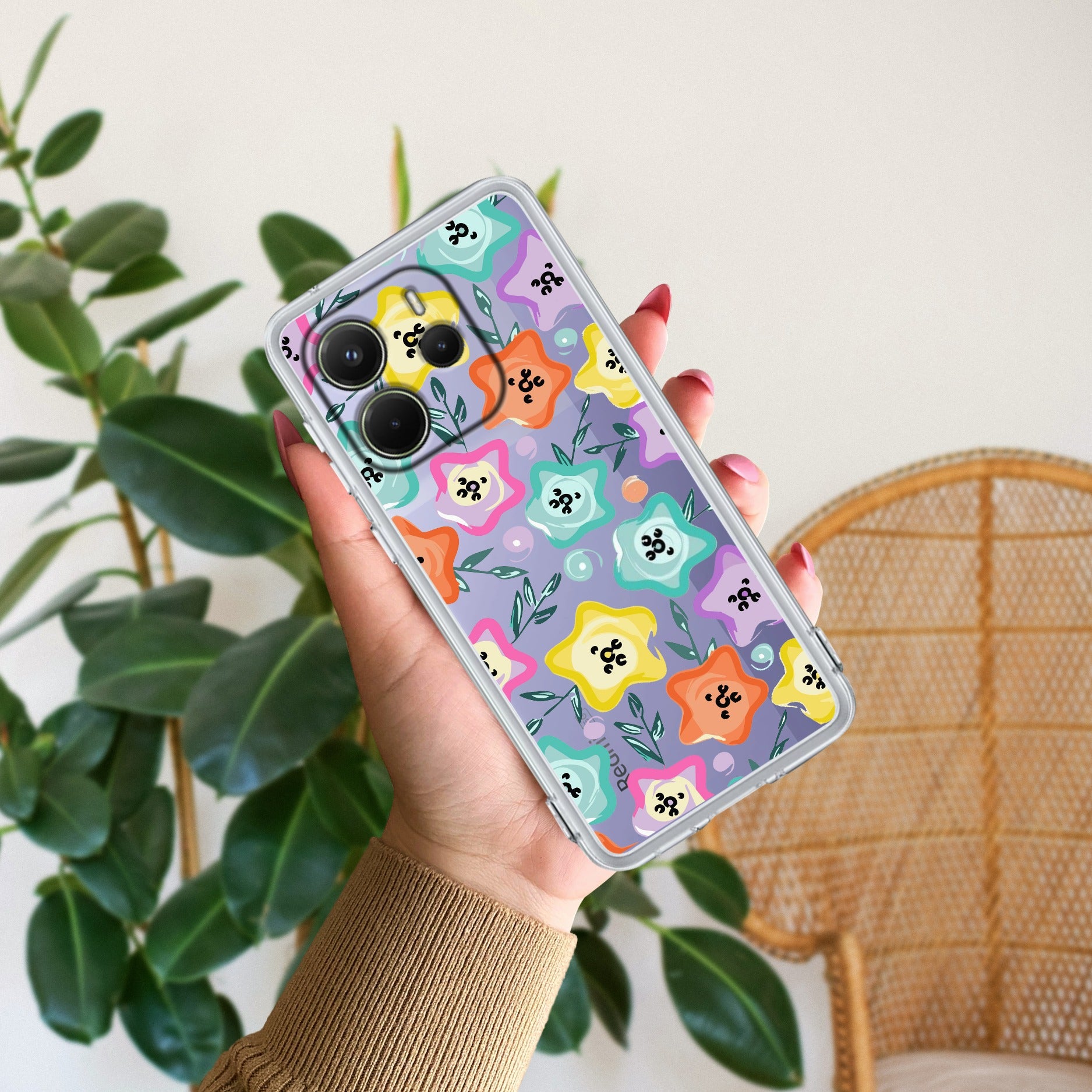 Star Floral Transparent Silicon Case For Redmi/Xiaomi