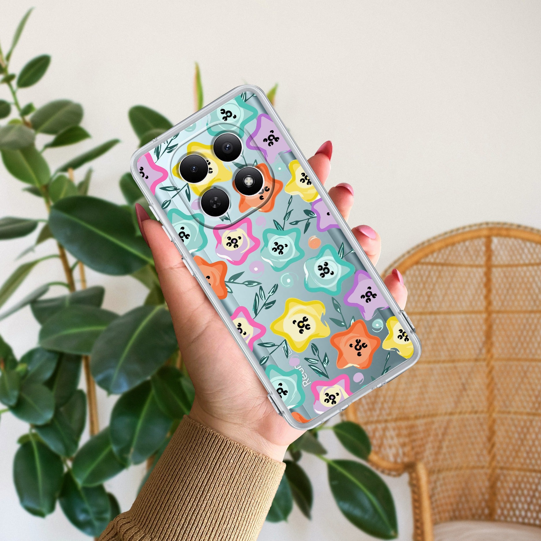 Star Floral Transparent Silicon Case For Redmi/Xiaomi