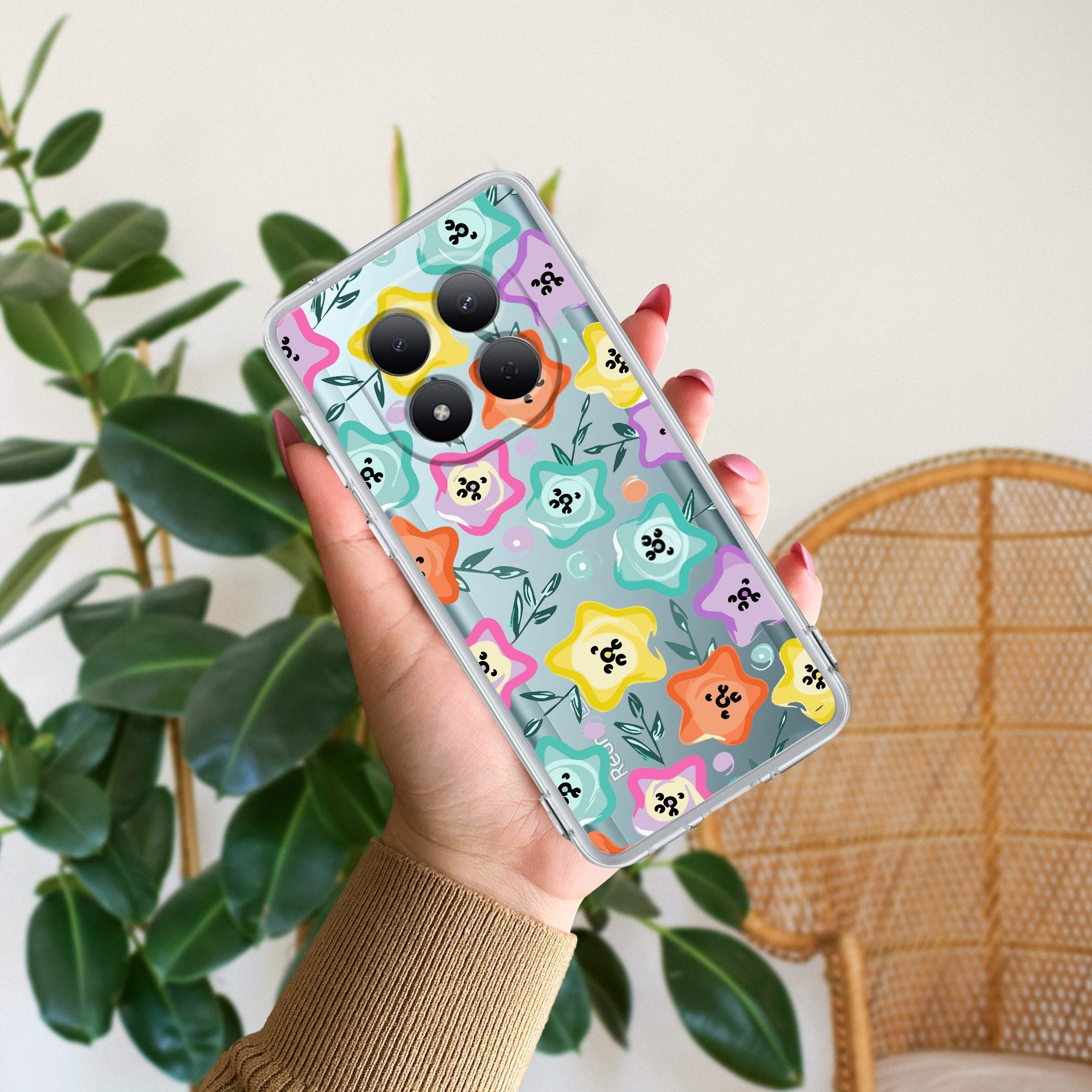 Star Floral Transparent Silicon Case For Redmi/Xiaomi