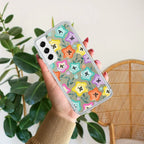 Star Floral Transparent Silicon Case For Samsung Galaxy S24 Plus 5G