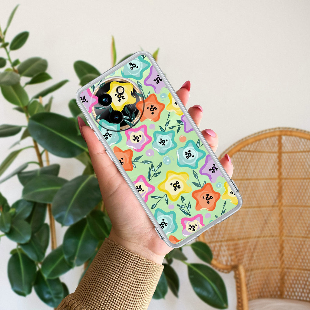 Star Floral Transparent Silicon Case For Vivo V29 Pro 5G
