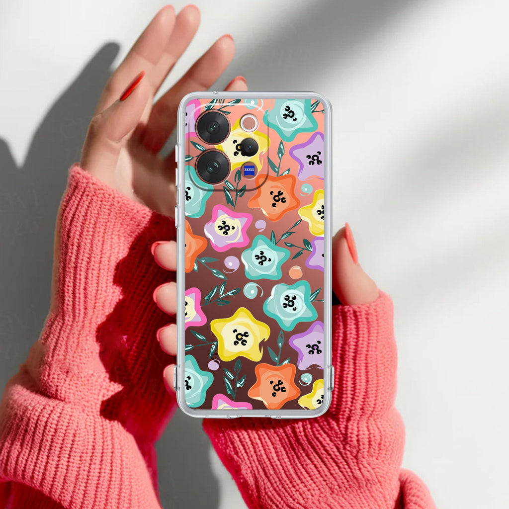 Star Floral Anti Yellow Case For Vivo V70 5G