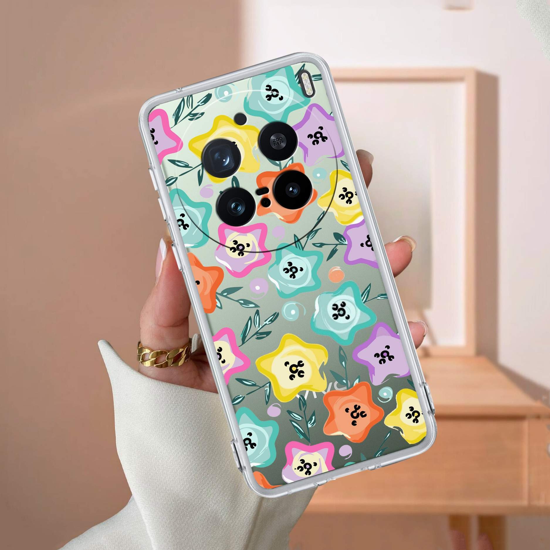 Star Floral Anti Yellow Case For Vivo X200 Pro 5G